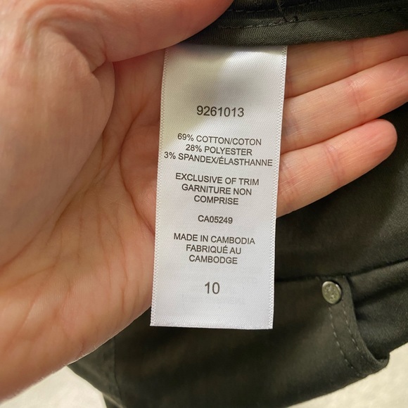 Up! Pull-on army green cotton twill pants size 10 - Picture 3 of 4